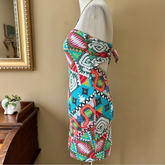 Mara Hoffman Swim V-Wire Mini Dress Strapless Tie Back Cover-Up Astrodreamer S - Picture 7 of 16